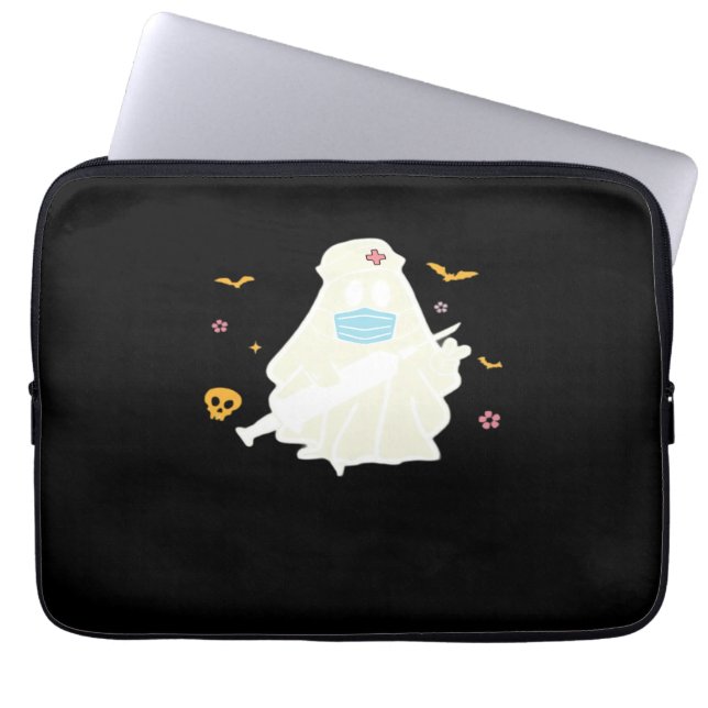 Spooky Nurse Practitioner Cute Halloween Oversized Laptop Sleeve (Front)