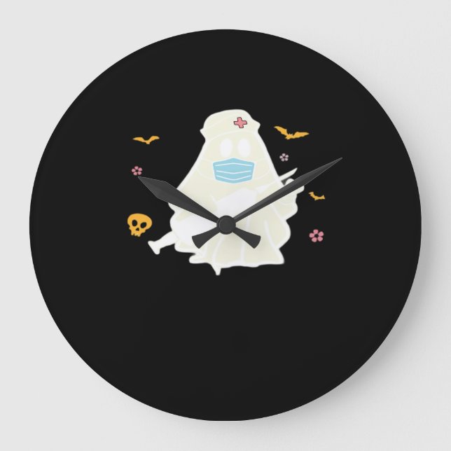 Spooky Nurse Practitioner Cute Halloween Oversized Large Clock (Front)