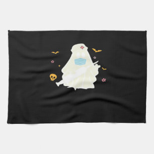 Spooky Nurse Practitioner Cute Halloween Oversized Tea Towel