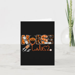 Spooky Nurse Pumpkin Halloween Costume Rn Cna Mens Card