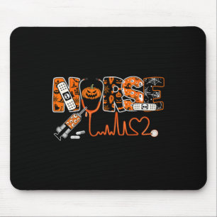 Spooky Nurse Pumpkin Halloween Costume Rn Cna Mens Mouse Mat