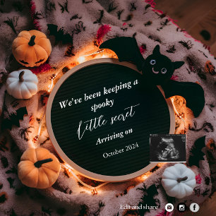 Spooky October digital pregnancy announcement 