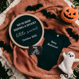 Spooky October digital  pregnancy announcement