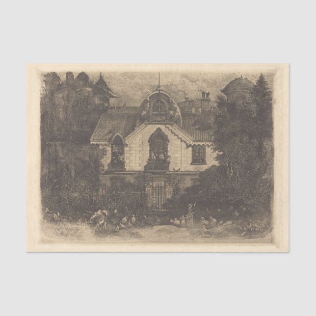 Spooky Old Church Tissue Paper (Front)