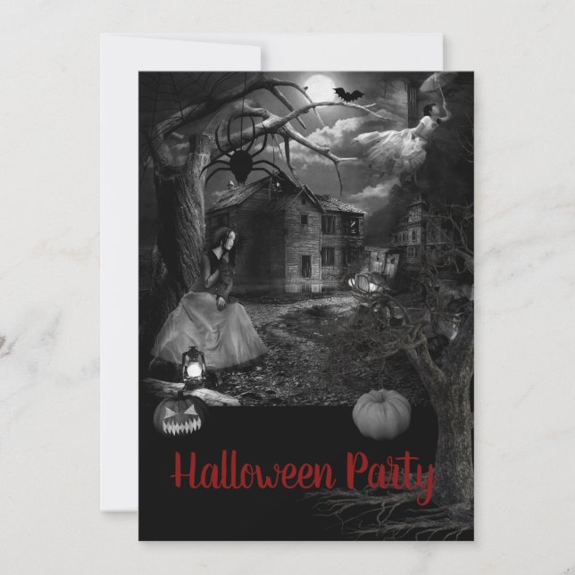 Spooky Old Farm Halloween Party Invitation (Front)