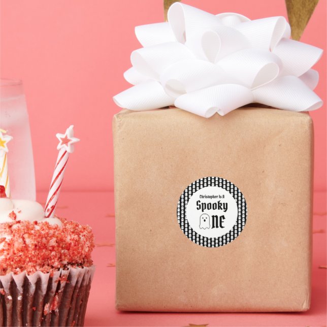 Spooky One 1st Birthday Classic Round Sticker (Party)