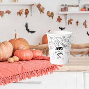 Spooky One   1st Birthday Cups   Pink Ghosts