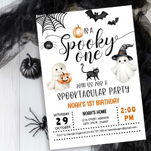 Spooky ONE 1st Birthday Ghosts Neutral Invitation