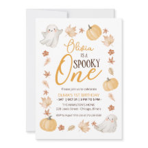 Spooky One 1st Birthday Halloween Invitations