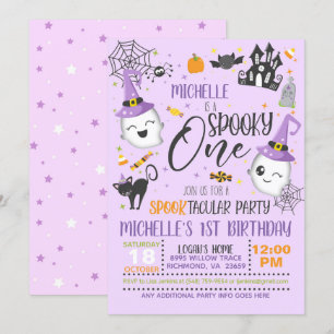 Spooky One Birthday Invitation - Purple