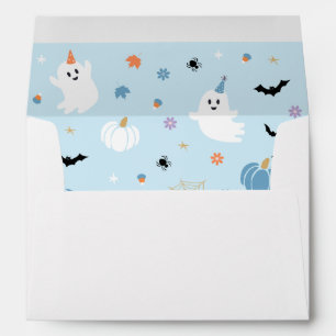 Spooky One Blue Ghost Halloween Return Address Envelope