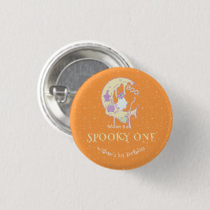 Spooky One Boy Cute Ghost Halloween 1st Birthday 3 Cm Round Badge
