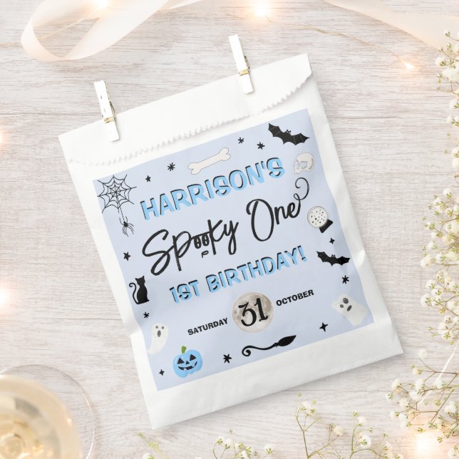 Spooky One! Boys Halloween 1st Birthday Party Favour Bags (Clipped)