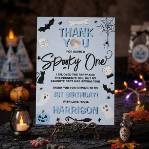 Spooky One! Boys Halloween 1st Birthday Thank You Card
