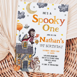 Spooky One Costume Party Halloween Birthday Invitation