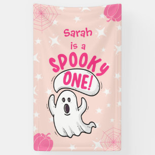 Spooky One Cute Funny Halloween Ghost 1st Birthday Banner