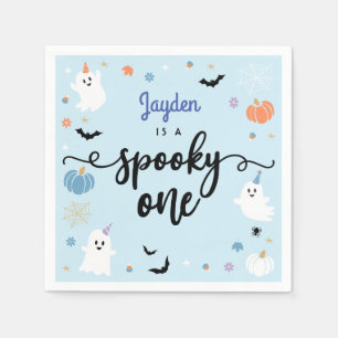 Spooky One Cute Ghost Halloween 1st Birthday Napkin