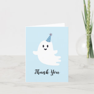 Spooky One Cute Ghost Halloween 1st Birthday Thank You Card