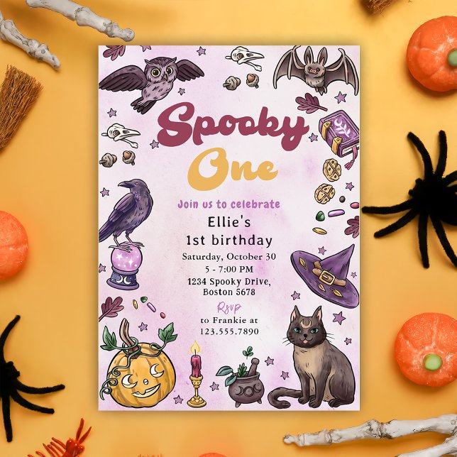 Spooky One Cute Halloween 1st Birthday Invitation (Creator Uploaded)