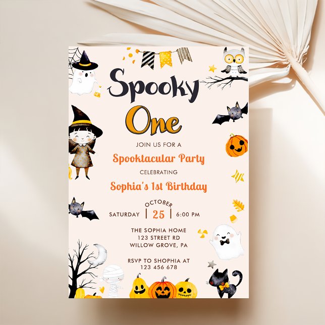 Spooky One Cute Halloween 1st Birthday Invitation (Creator Uploaded)