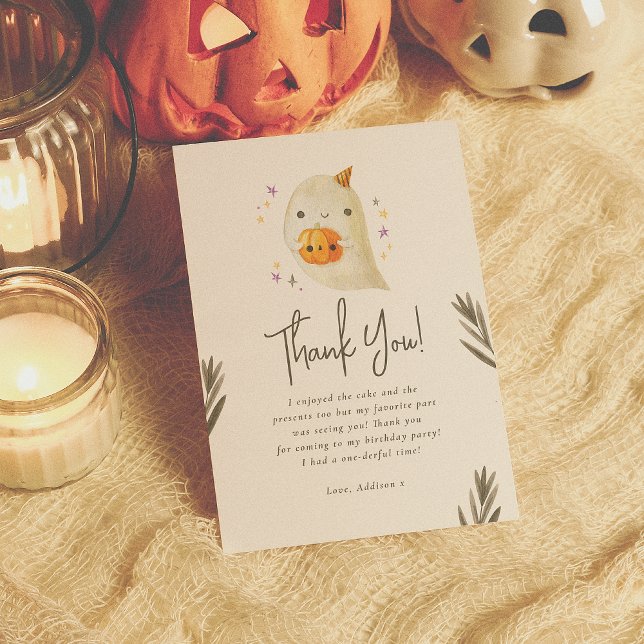 Spooky One Cute Halloween 1st Birthday Thank You Card (Creator Uploaded)