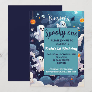 Spooky one cute Halloween Birthday Invitation