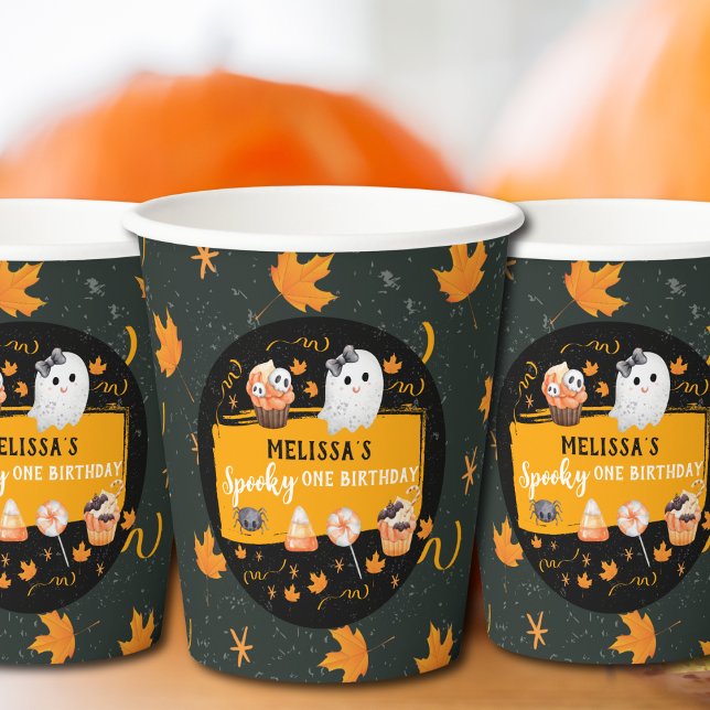 Spooky One Cute Halloween Birthday  Paper Cups (Creator Uploaded)