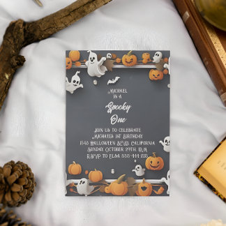 Spooky One Cute Halloween First Birthday Invitation
