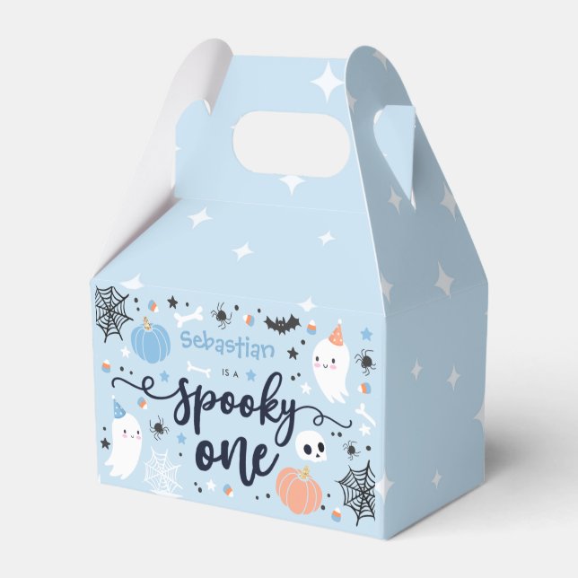 Spooky One Cute Halloween Ghost 1st Birthday Decor Favour Box (Front Side)