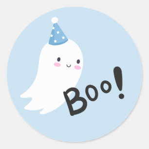 Spooky One Cute Halloween Ghost 1st Birthday Favou Classic Round Sticker