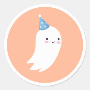 Spooky One Cute Halloween Ghost 1st Birthday Favou Classic Round Sticker
