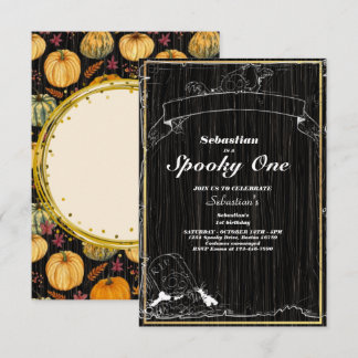 Spooky One Cute Halloween Ghost 1st Birthday Party Invitation