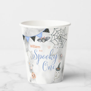 Spooky One Cute Halloween Ghost 1st Birthday Party Paper Cups