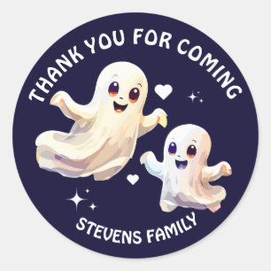 Spooky one  Cute Halloween ghost birthday Thankyou Classic Round Sticker