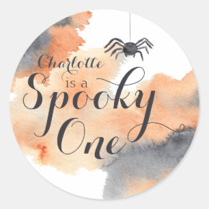 Spooky One Cute Watercolor Halloween 1st Birthday Classic Round Sticker
