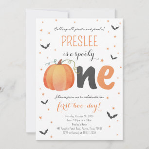 Spooky One First Birthday Halloween Invitation