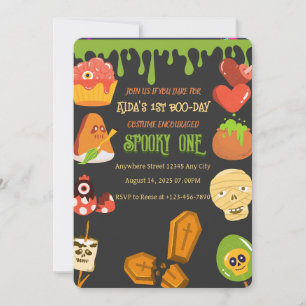  Spooky One First Birthday Invitation