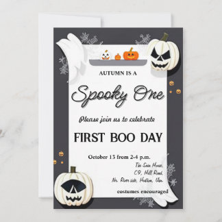 spooky one first birthday invitation