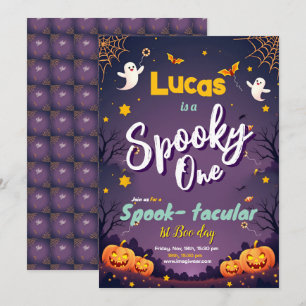 Spooky One First Birthday Invitation First Boo Day