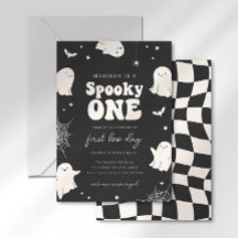 Spooky One First Birthday Invitation First Boo Day