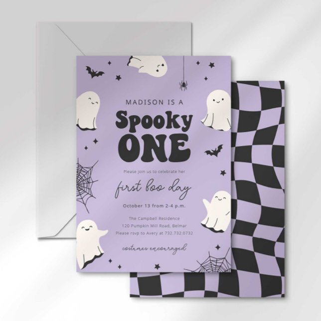 Spooky One First Birthday Invitation First Boo Day (Creator Uploaded)