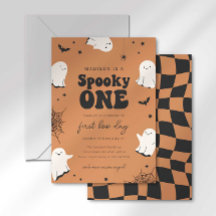 Spooky One First Birthday Invitation First Boo Day