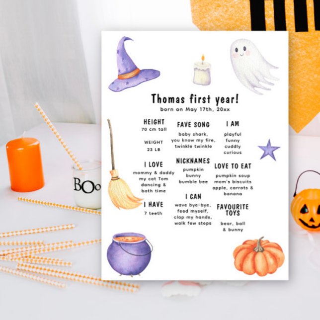Spooky One First Birthday Milestone Birthday Poster (Creator Uploaded)