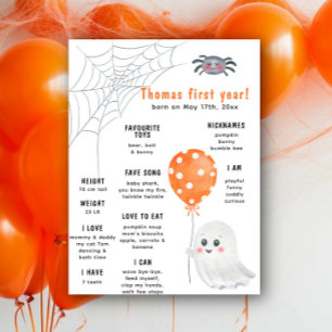 Spooky One First Birthday Milestone Birthday Poster