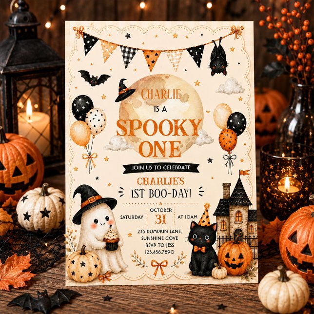Spooky One First Birthday Party  Invitation (Creator Uploaded)
