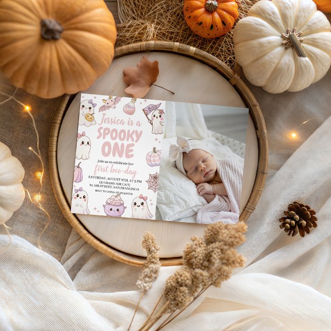 Spooky One First Birthday Photo Invite (Creator Uploaded)