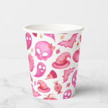 Spooky One First Birthday Pink Ghosts Paper cup