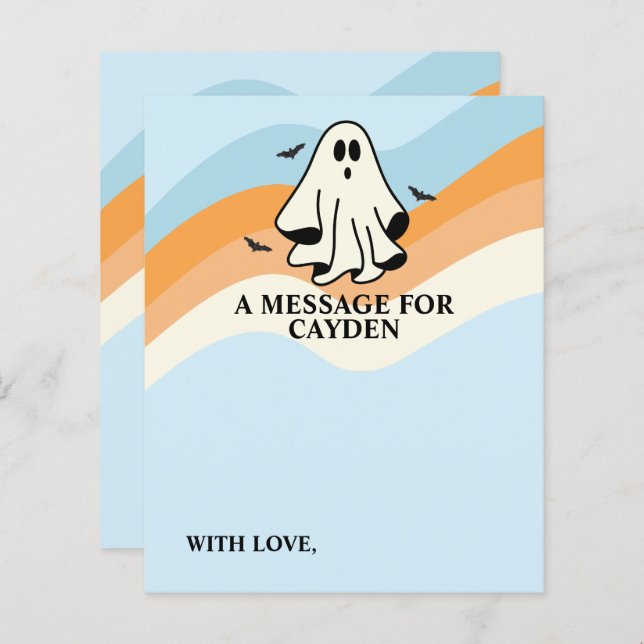 Spooky One First Birthday Time Capsule Message (Front/Back)