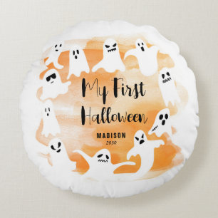 Spooky One First Halloween Birthday Party Round Cushion