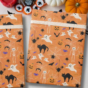 Spooky One First Halloween Kids Birthday Orange Wrapping Paper